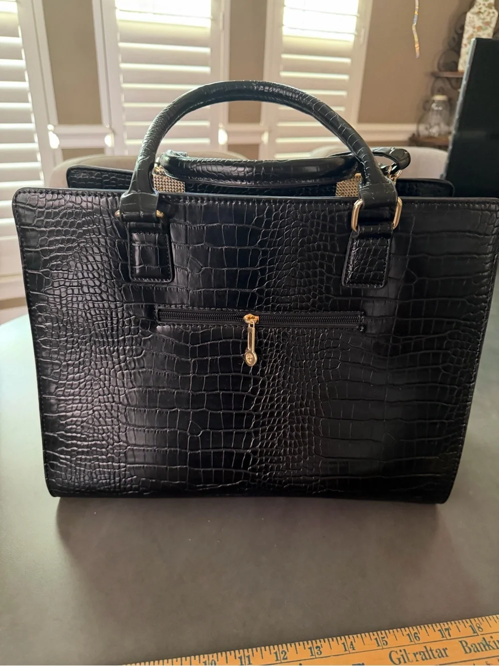 Black Croc Embossed Luxury Pet Carrier NWT